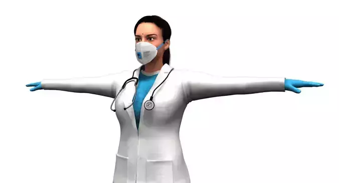 indian girl woman doctor 3d model 3D model