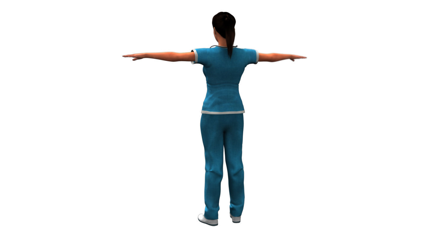 indian girl woman doctor 3d model 3D model_5