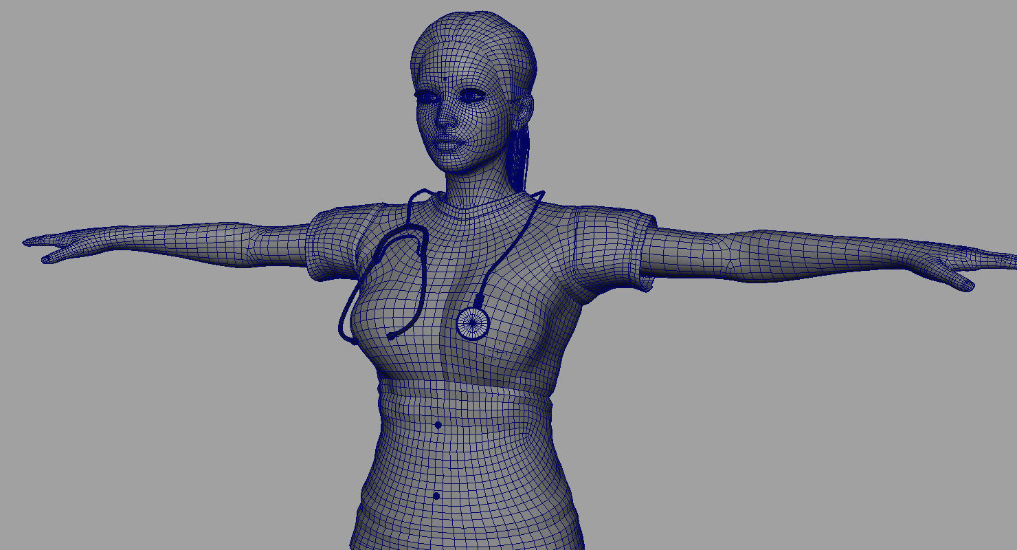 indian girl woman doctor 3d model 3D model_9