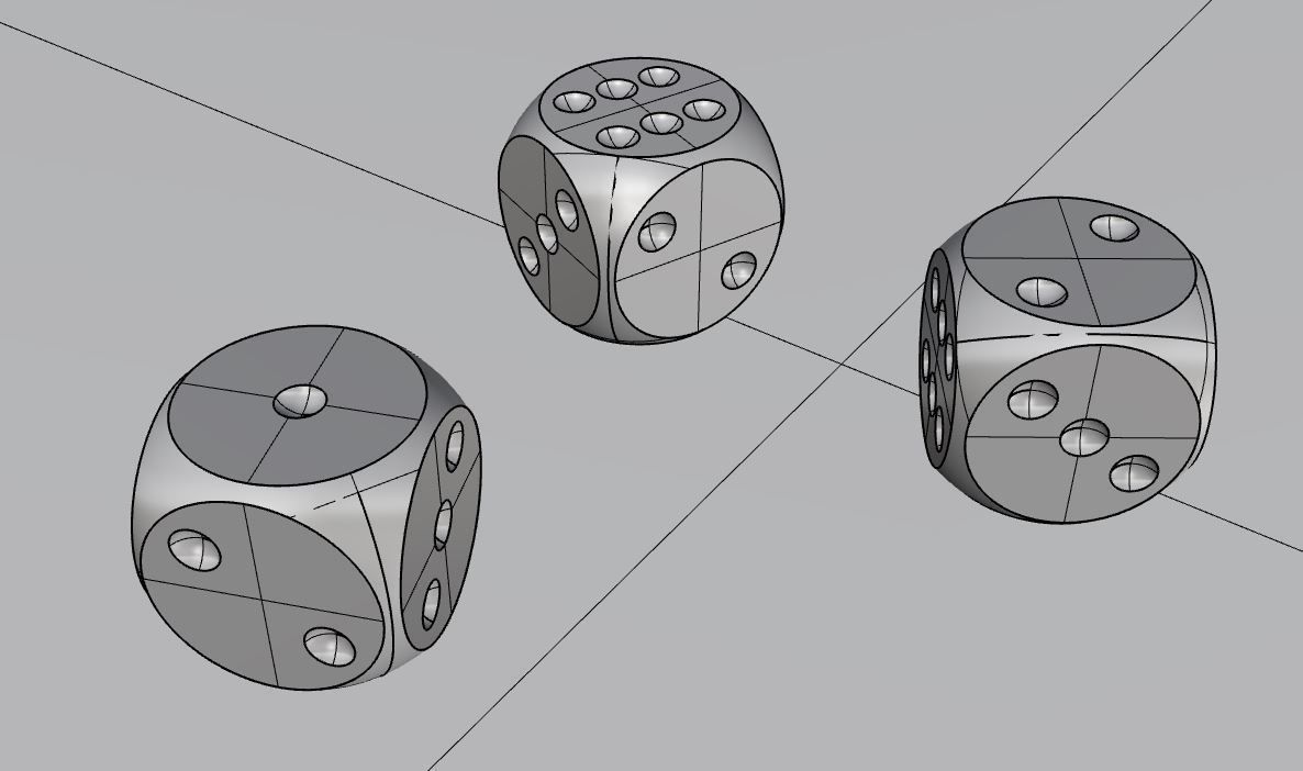 Polished Red Dices Low-poly 3D model_7