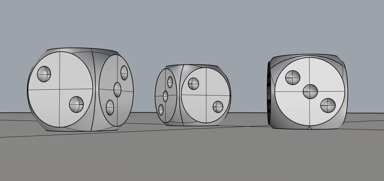 Polished Red Dices Low-poly 3D model_1