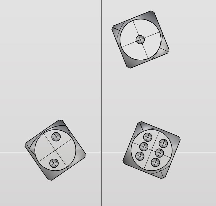 Polished Red Dices Low-poly 3D model_8