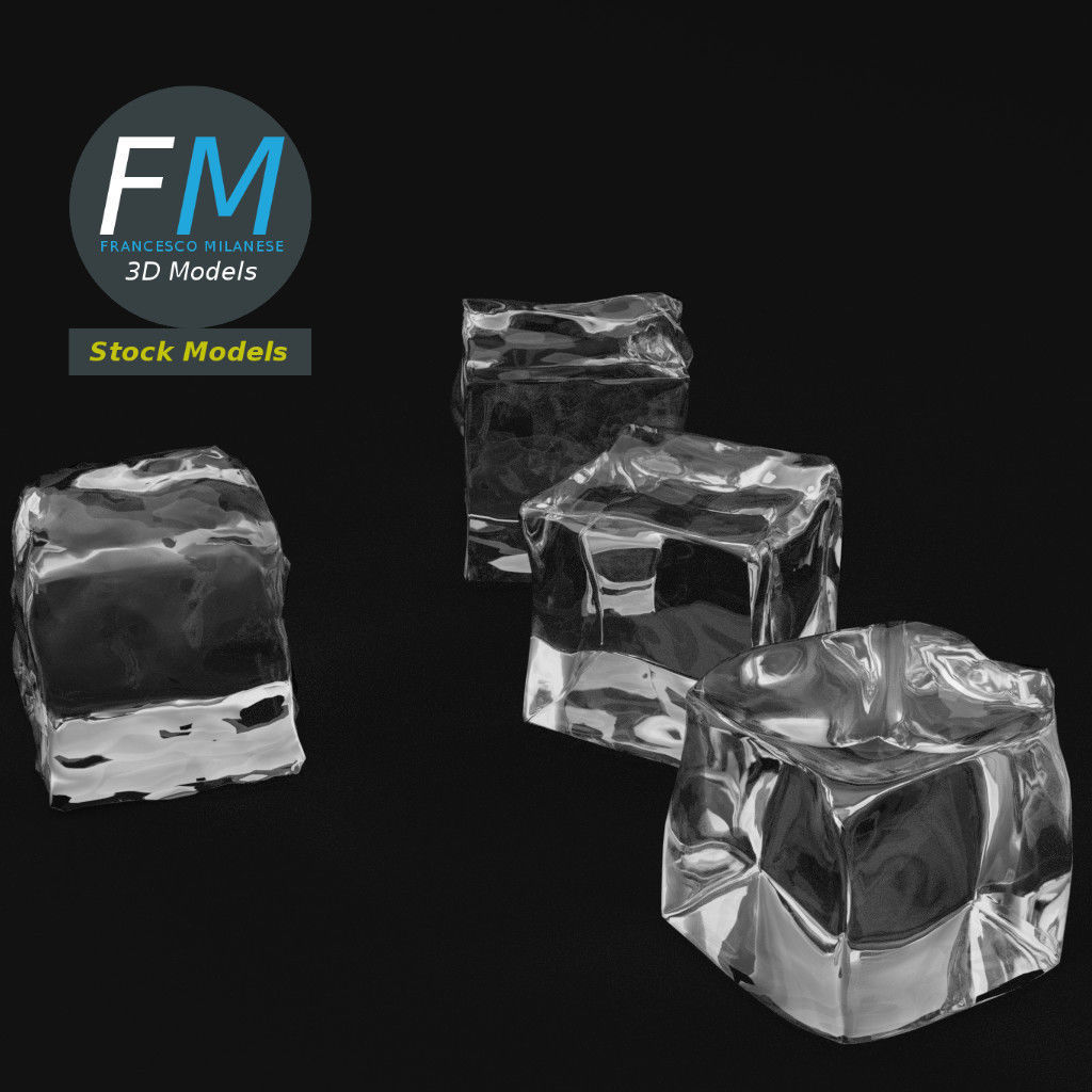 Ice cubes 3D model_5