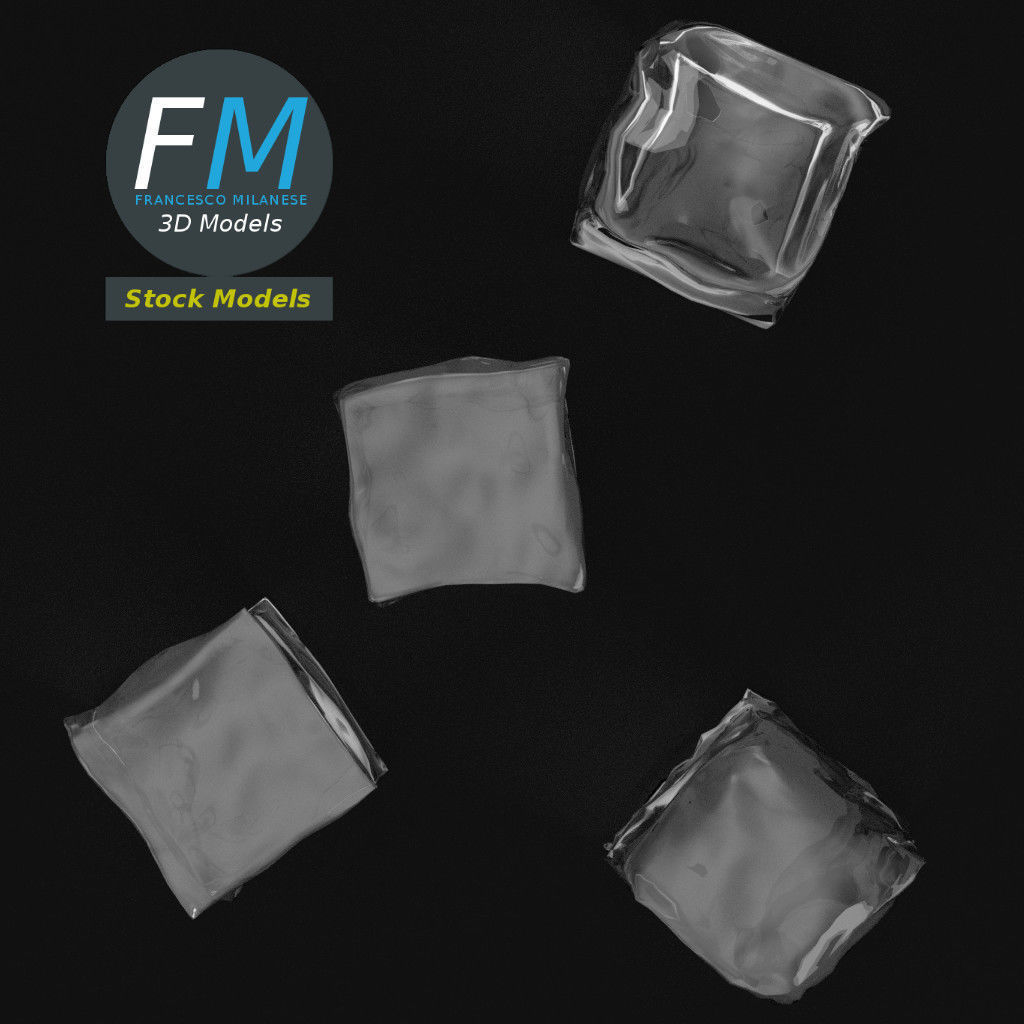 Ice cubes 3D model_6
