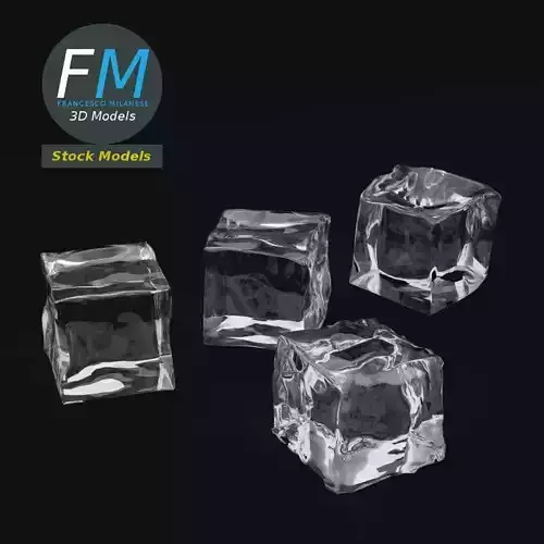 Ice cubes 3D model Ice cubes 3D model
