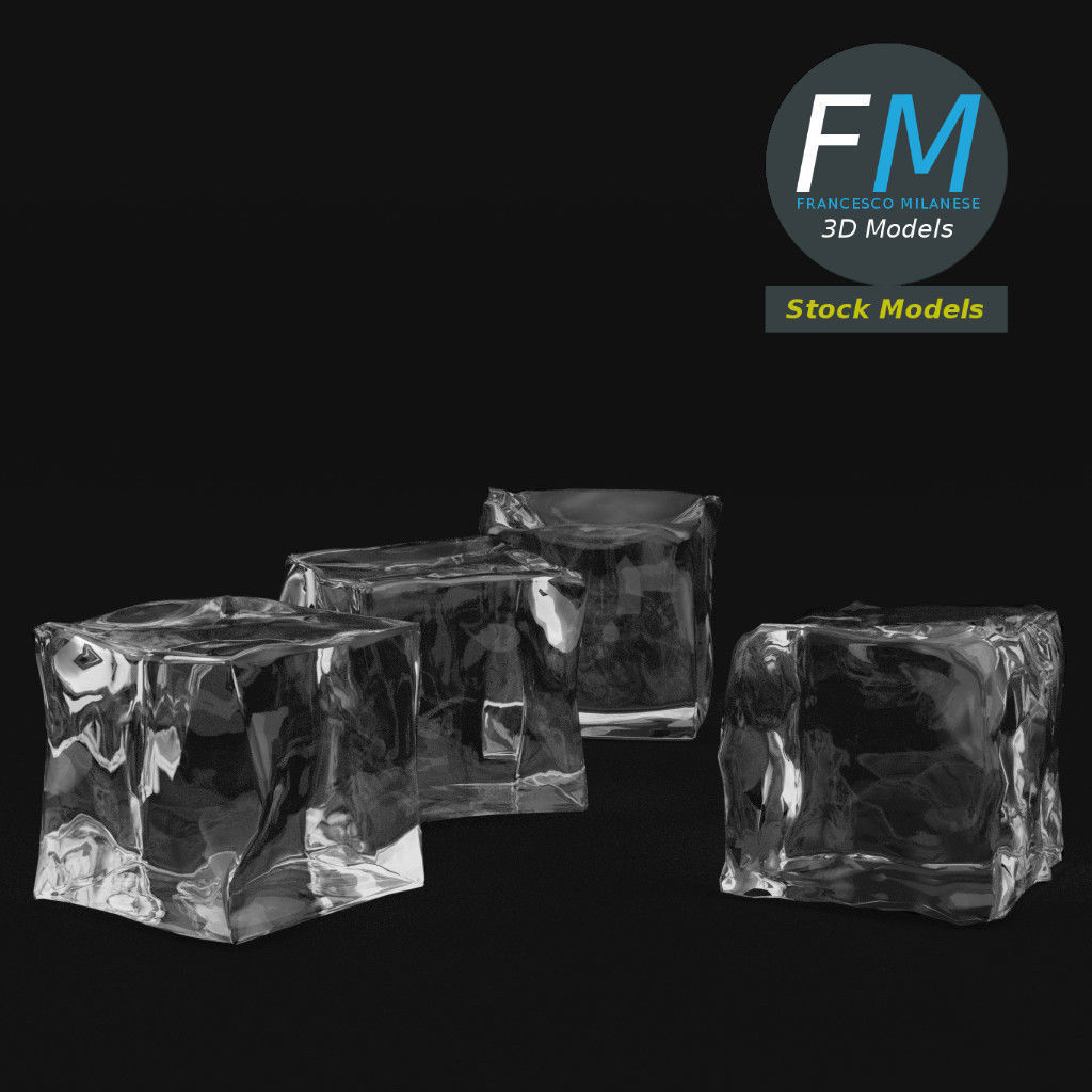 Ice cubes 3D model_4