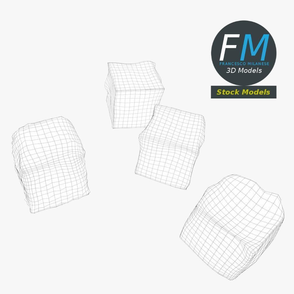 Ice cubes 3D model_7