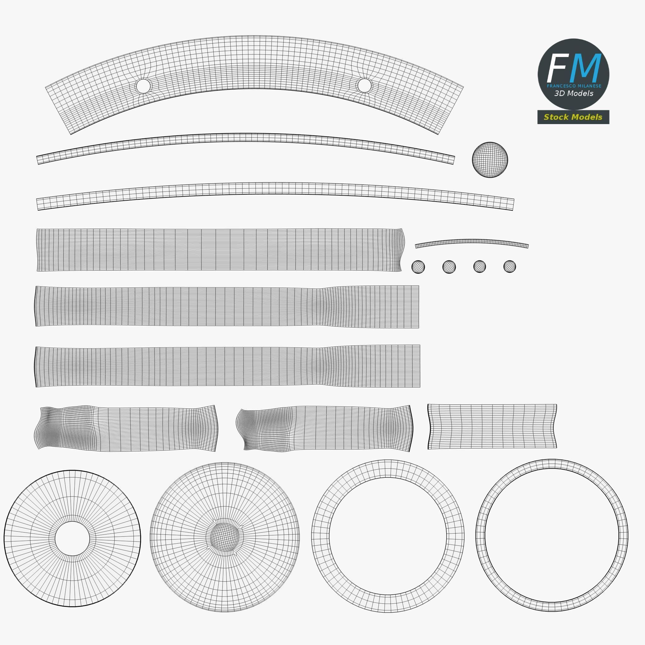 Milk bottle with bracket closure 3D model_12