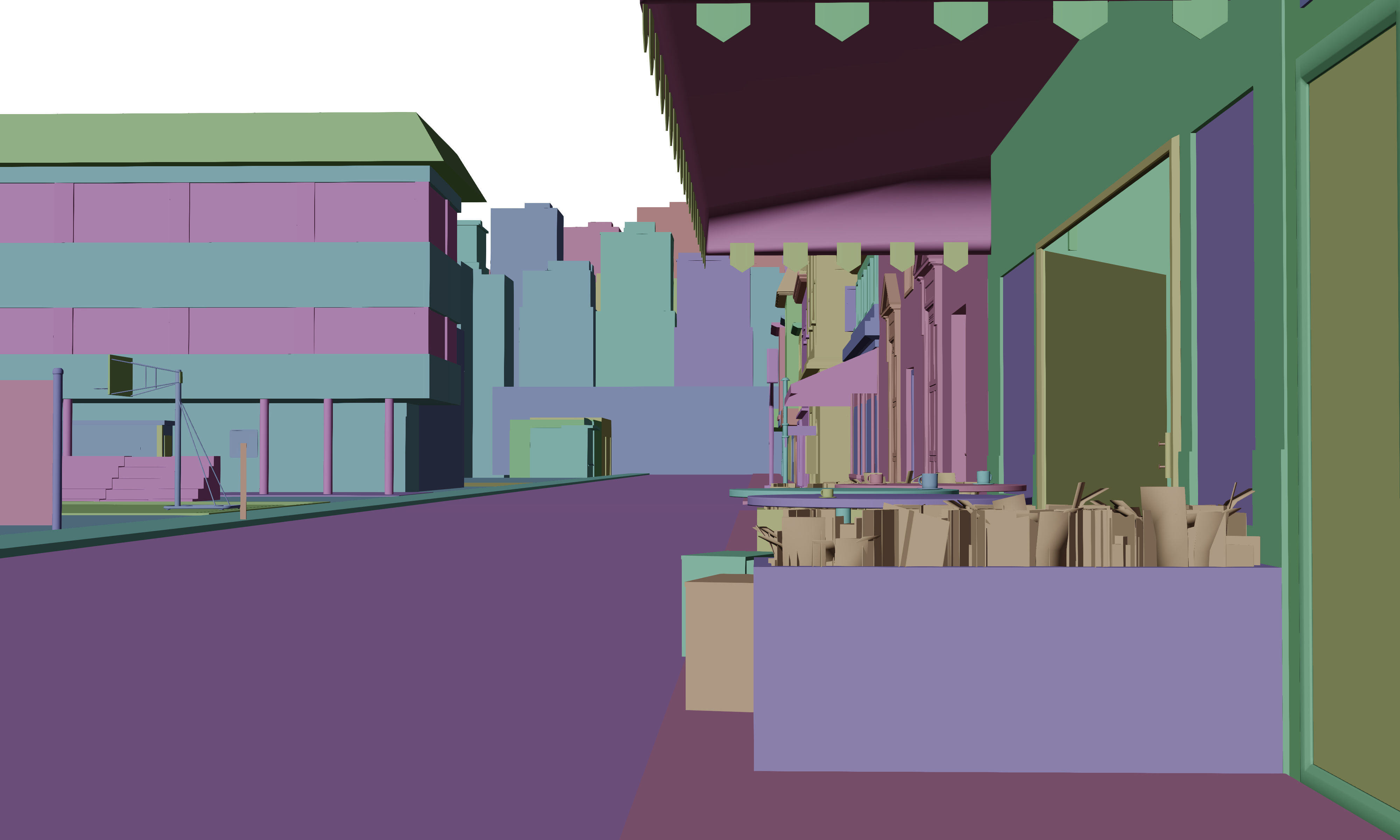 CarToon City Street Low-poly 3D model_14