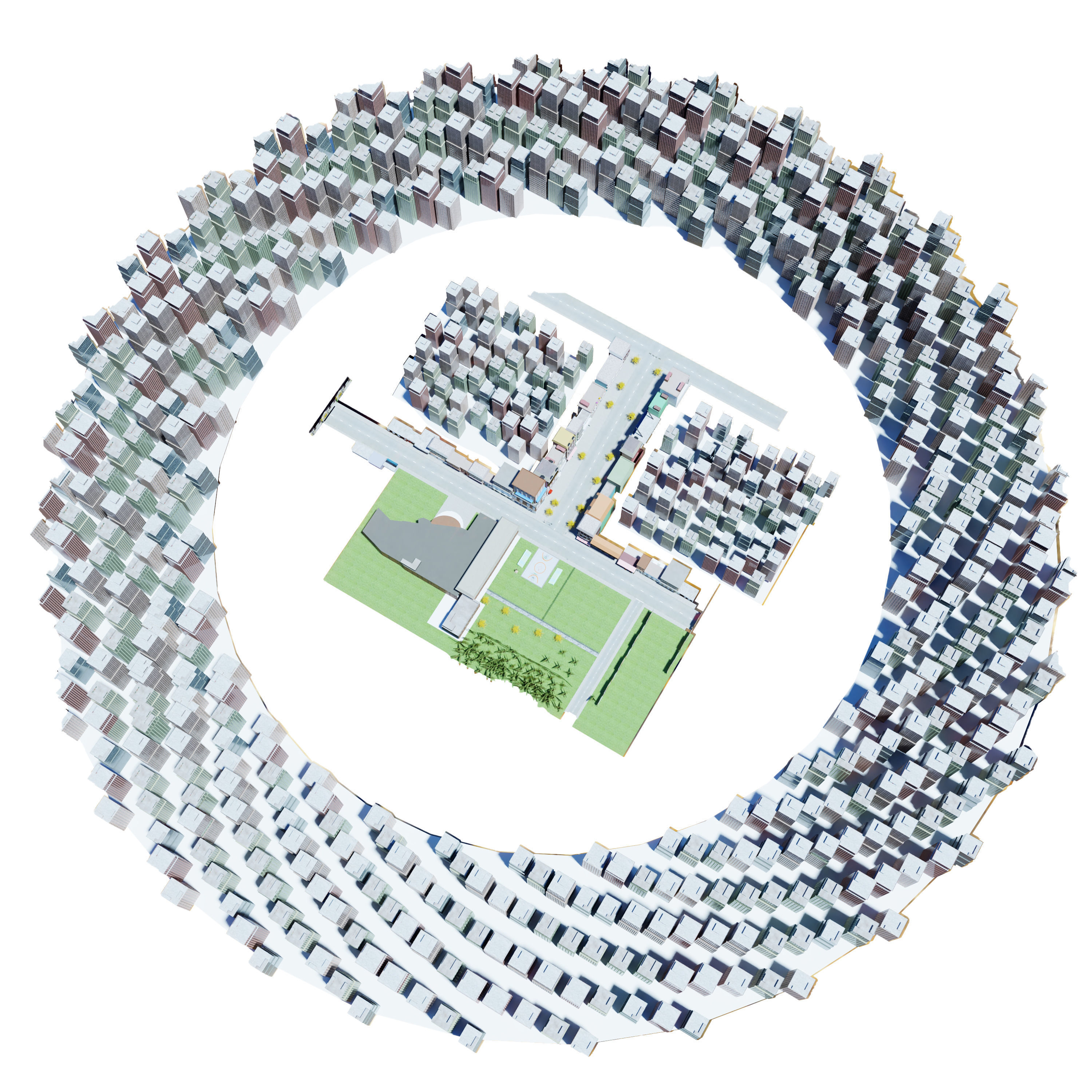 CarToon City Street Low-poly 3D model_16