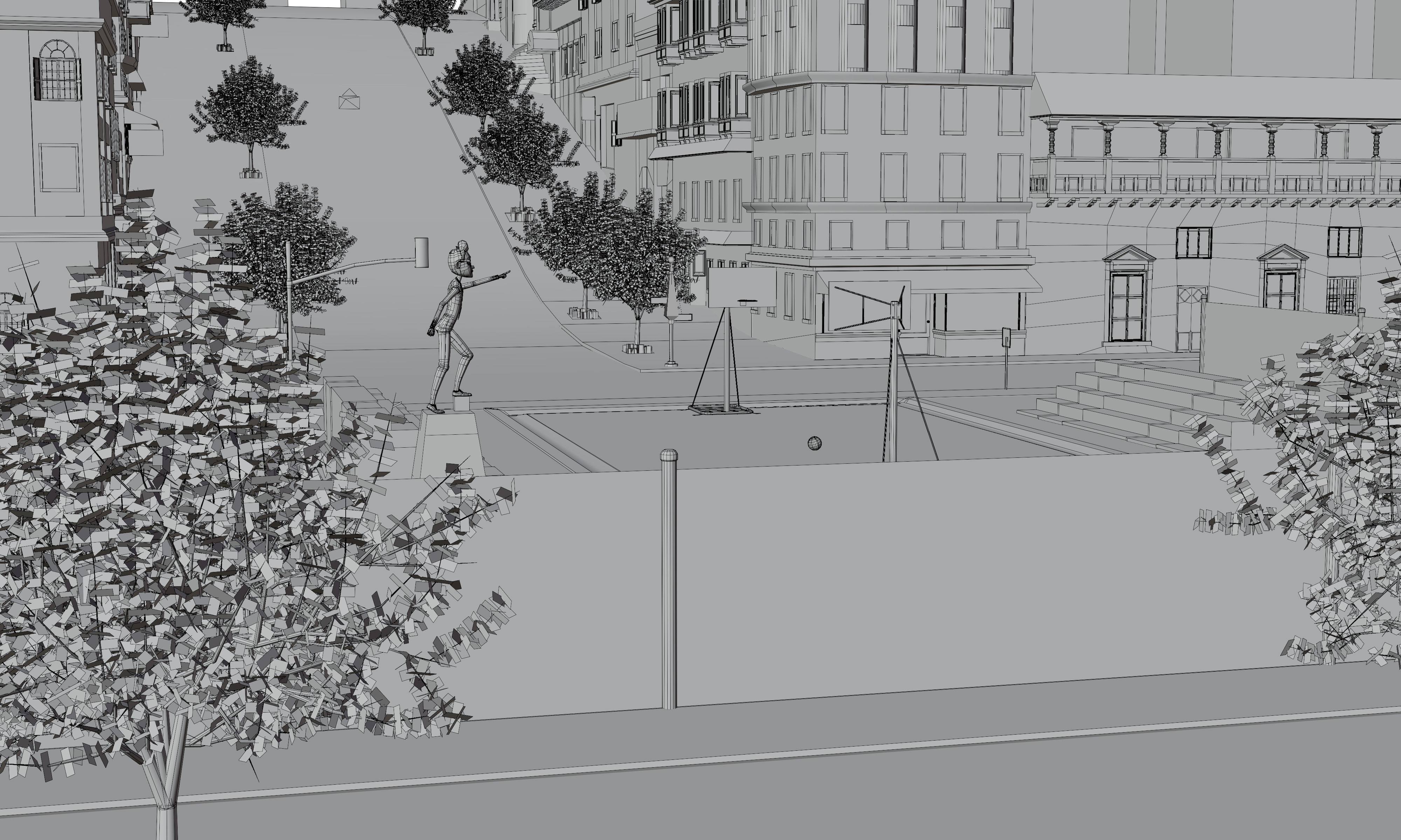 CarToon City Street Low-poly 3D model_6