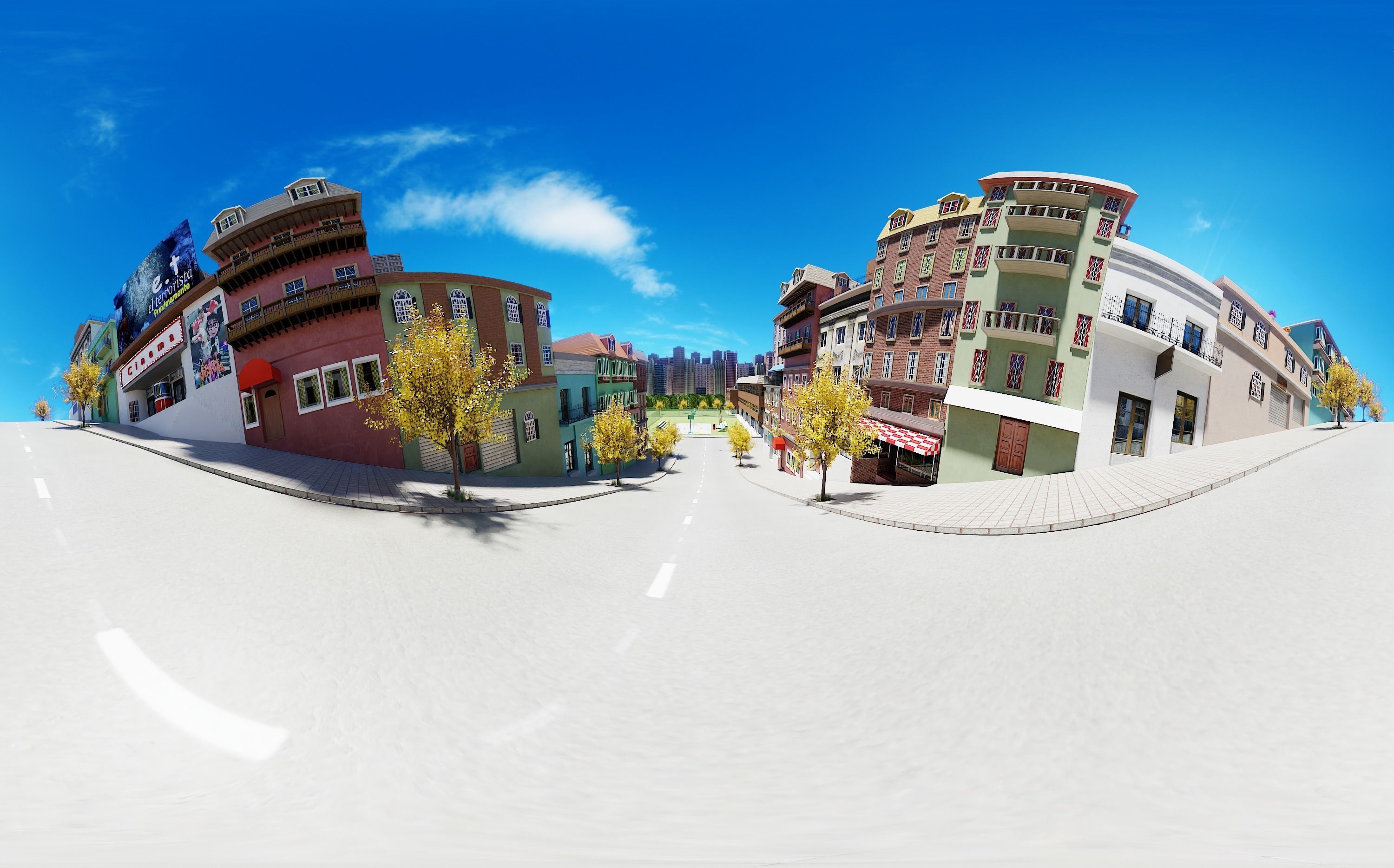 CarToon City Street Low-poly 3D model_2