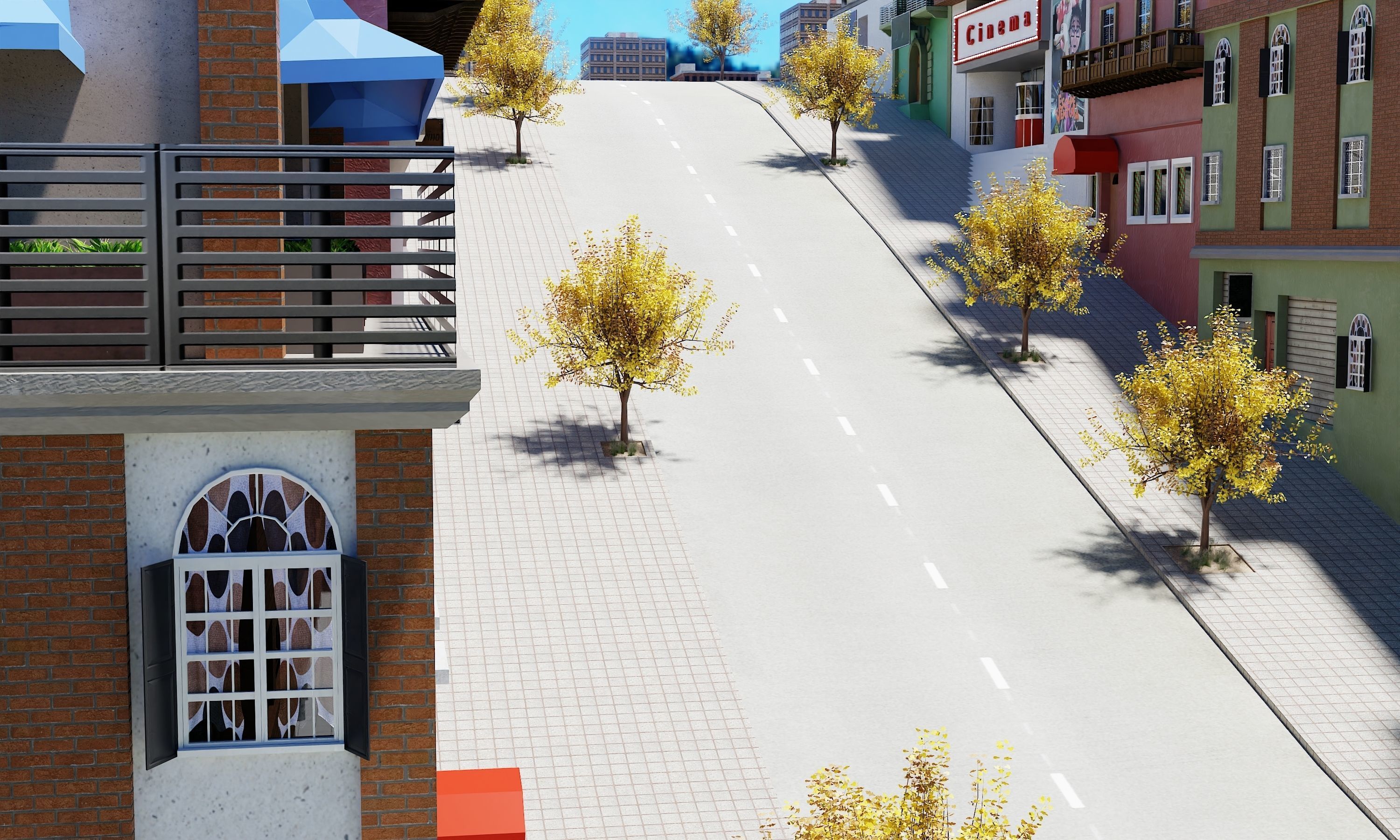 CarToon City Street Low-poly 3D model_8