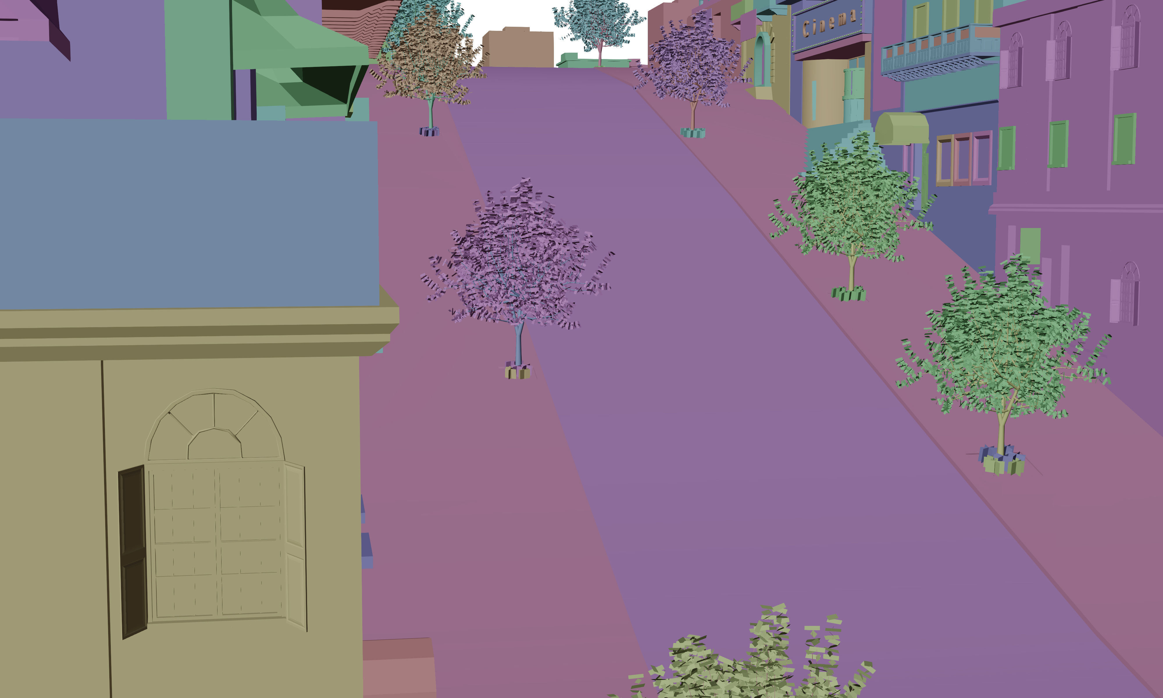 CarToon City Street Low-poly 3D model_10