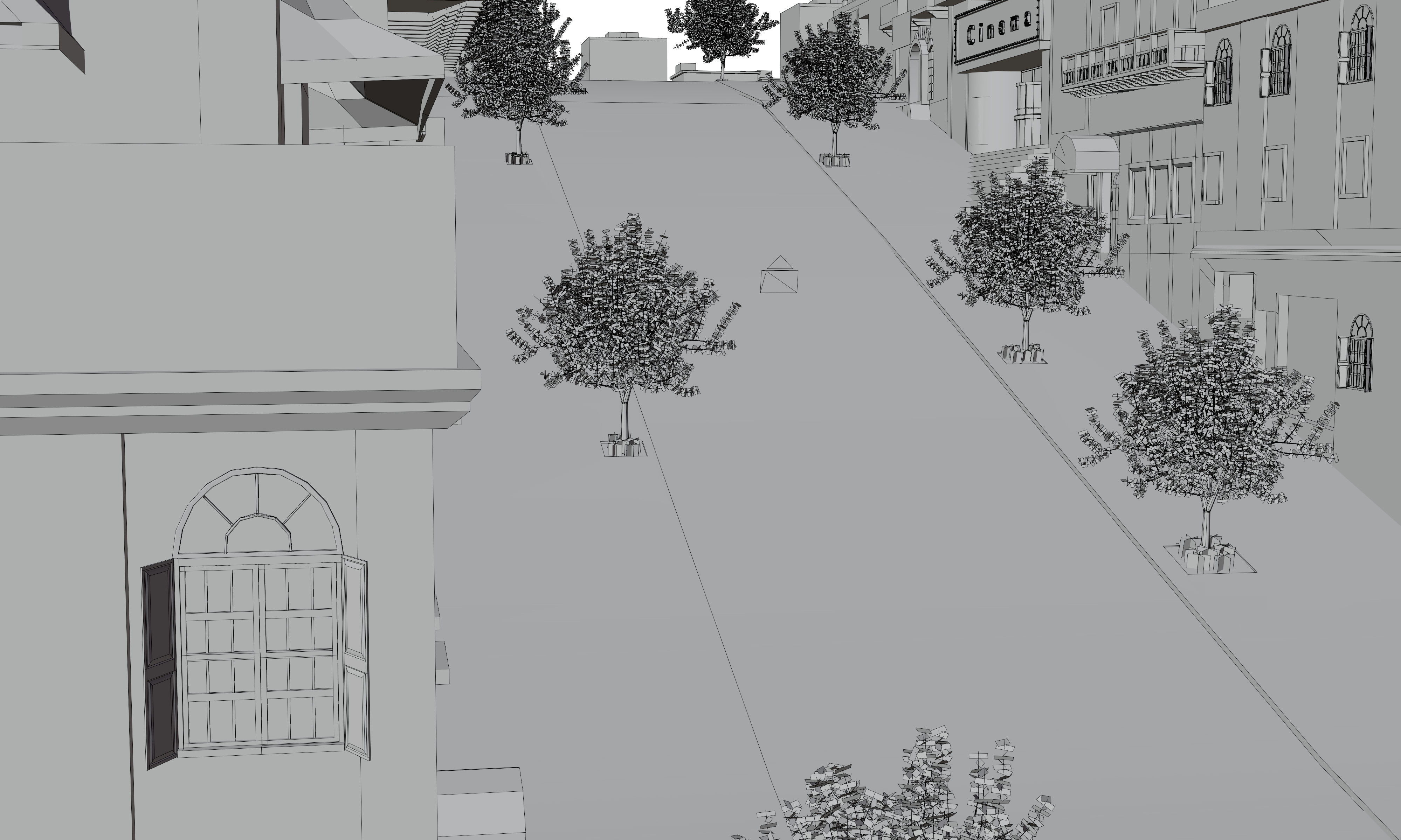 CarToon City Street Low-poly 3D model_9