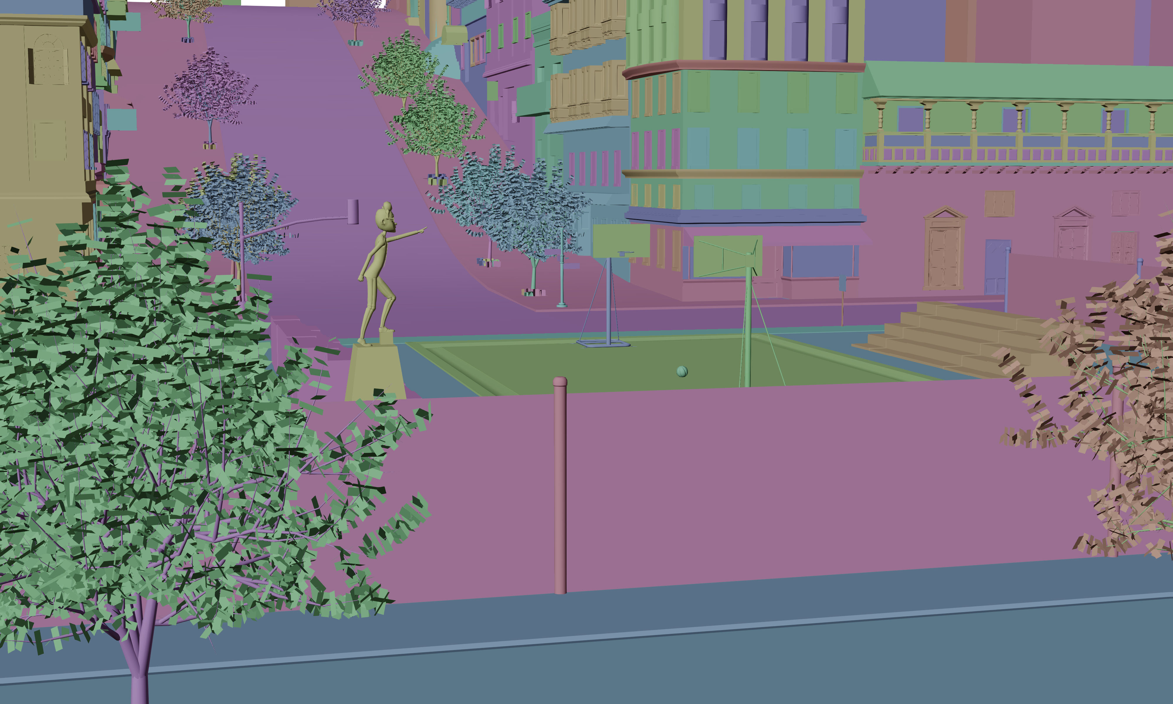 CarToon City Street Low-poly 3D model_7