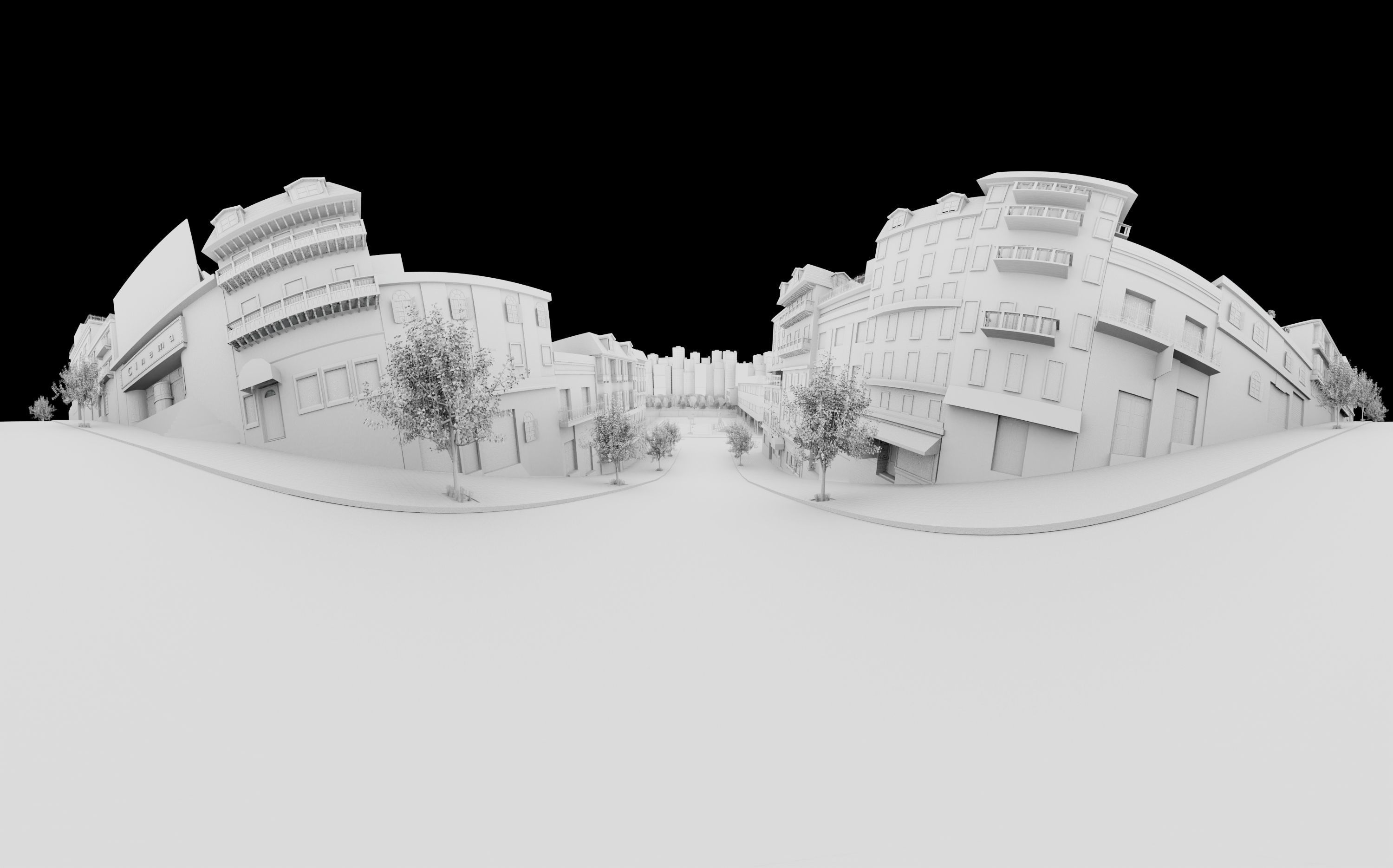 CarToon City Street Low-poly 3D model_1