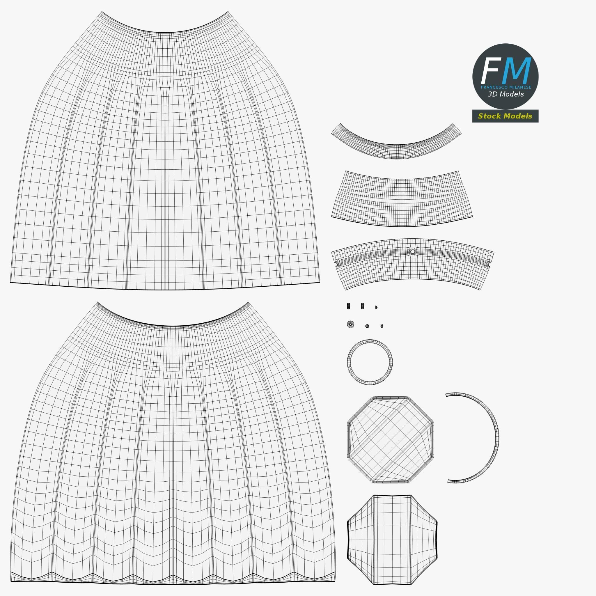 Milk bottle with bracket closure open 3D model_11