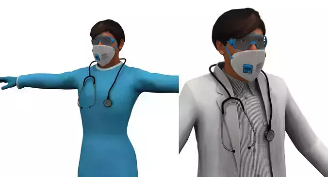 indian man2 doctor  3d model