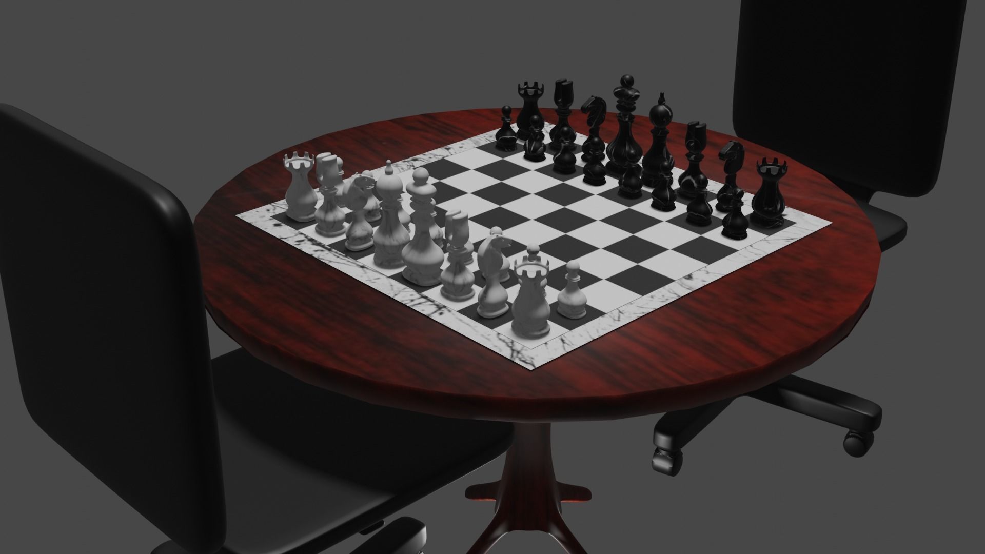 Chess Board 3D model_2