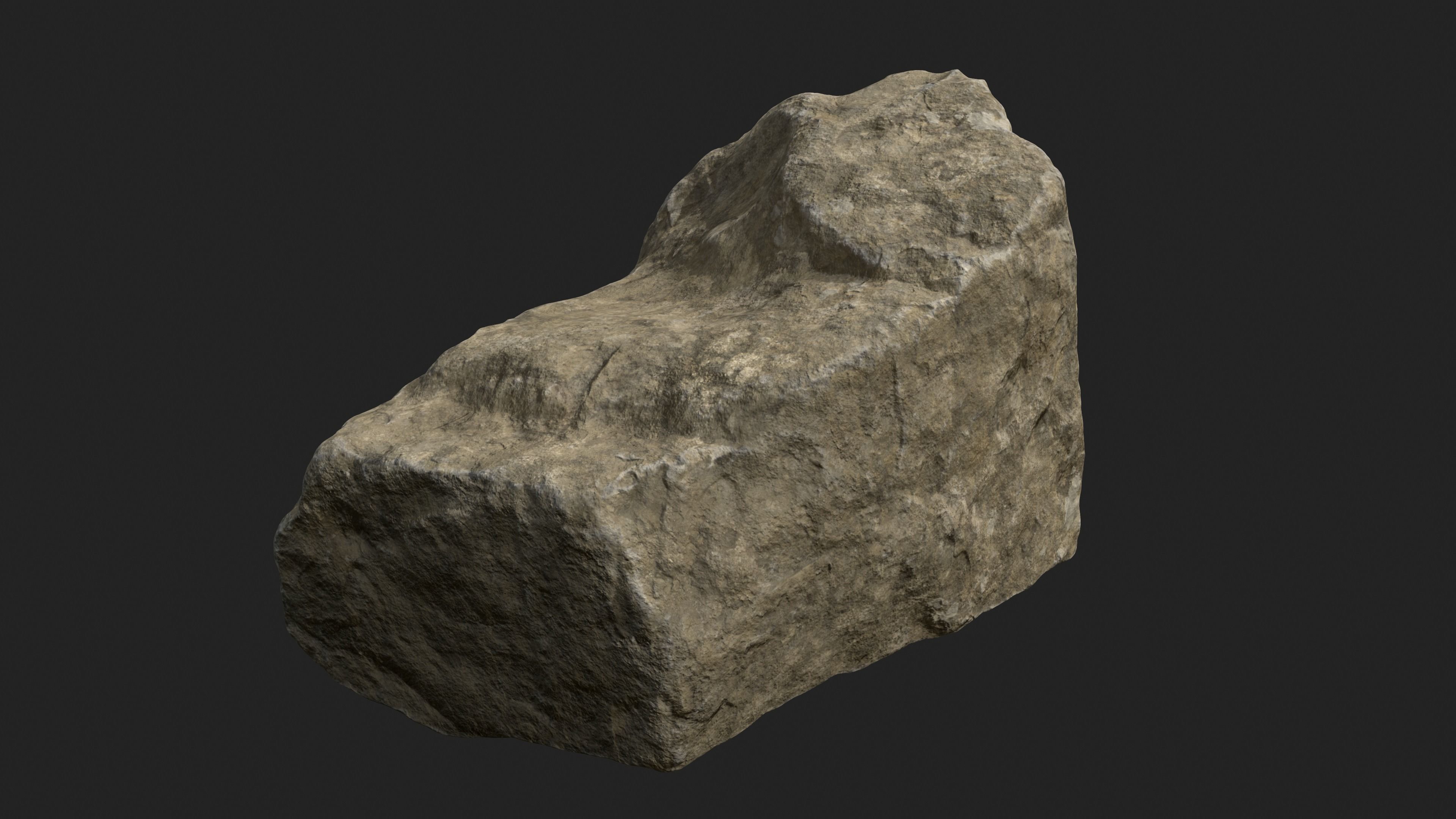 PBR Scanned Rock Low-poly 3D model_2