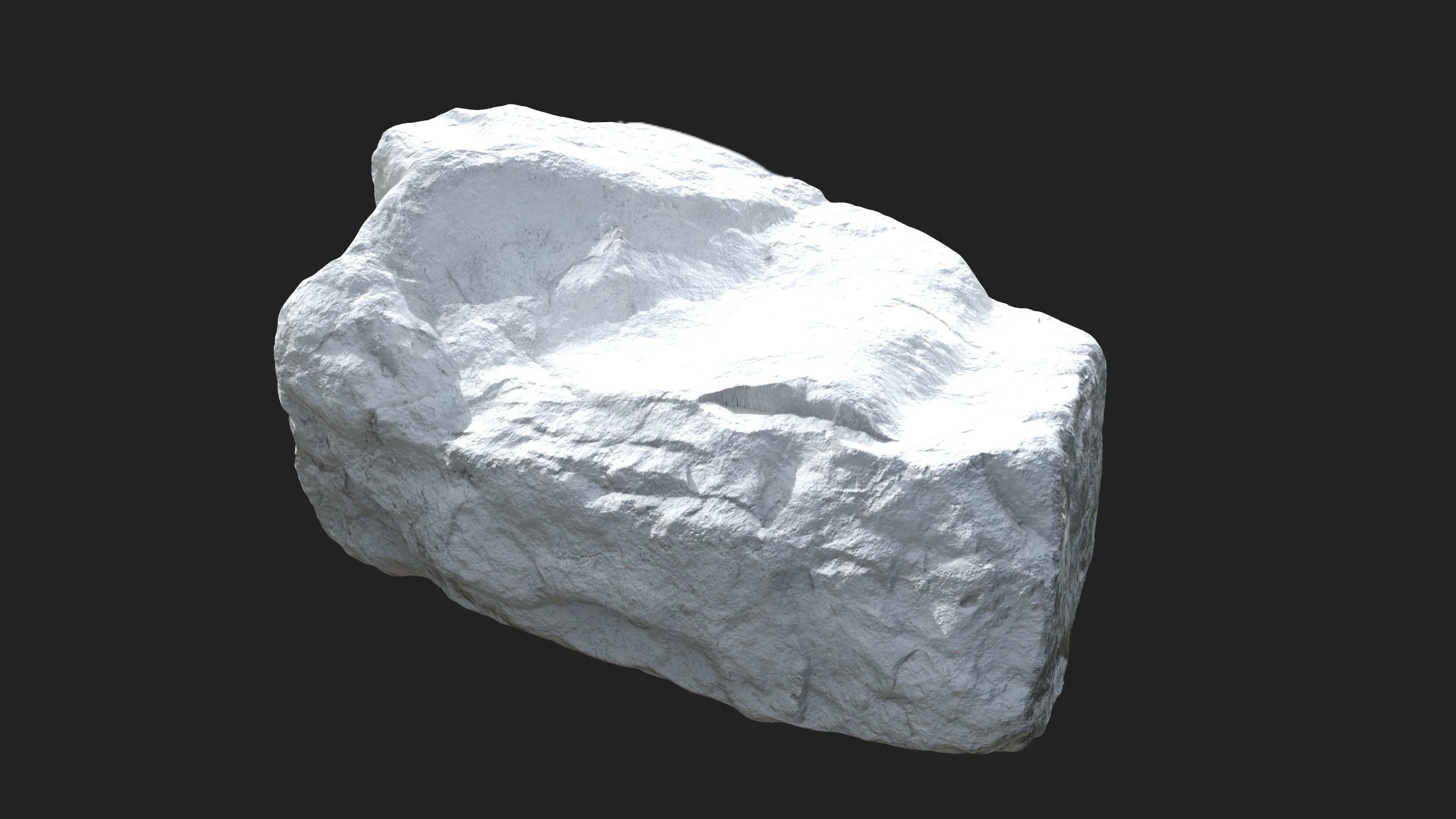 PBR Scanned Rock Low-poly 3D model_1