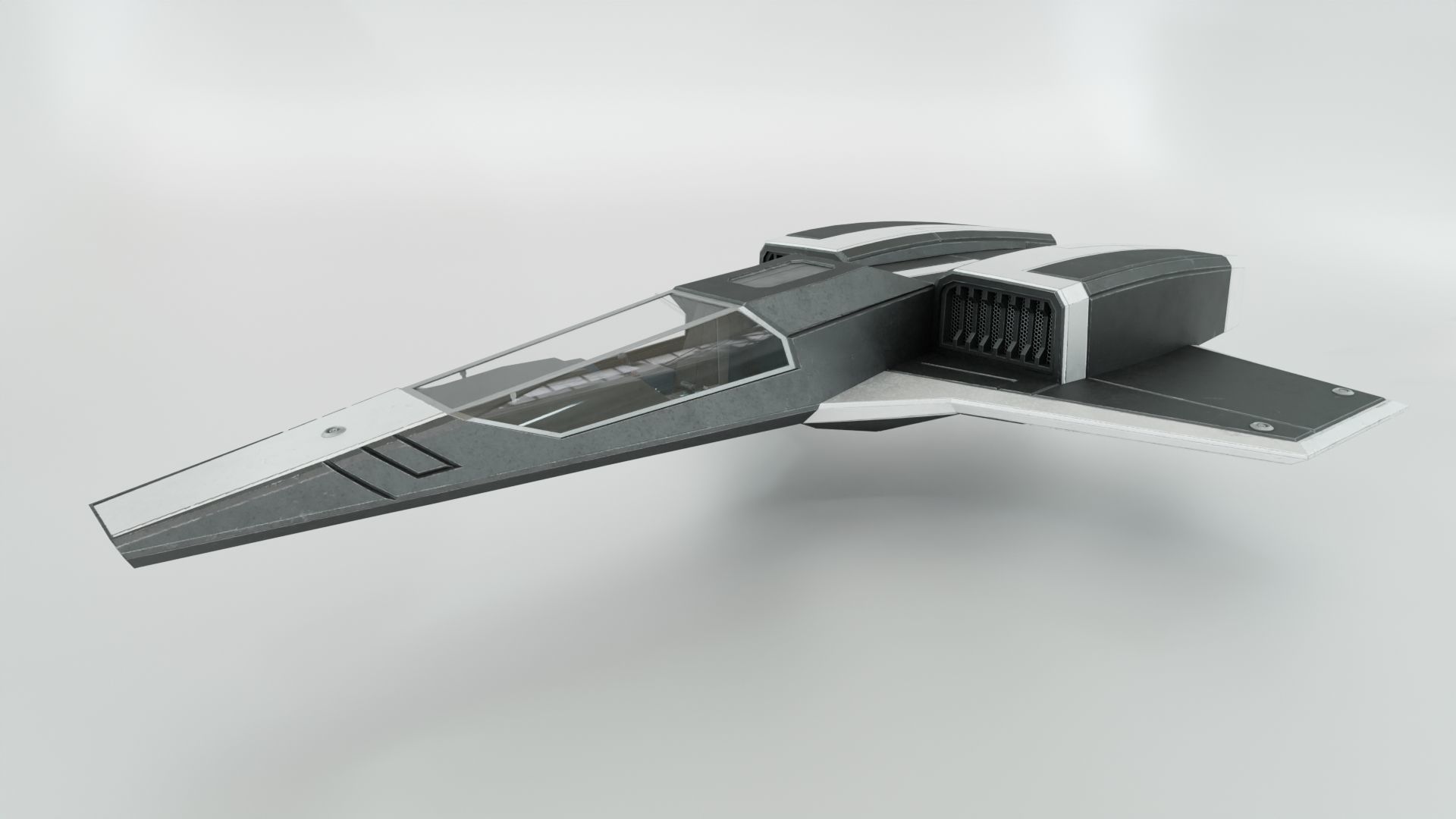 Sci-Fi Space Fighter Low-poly 3D model_13