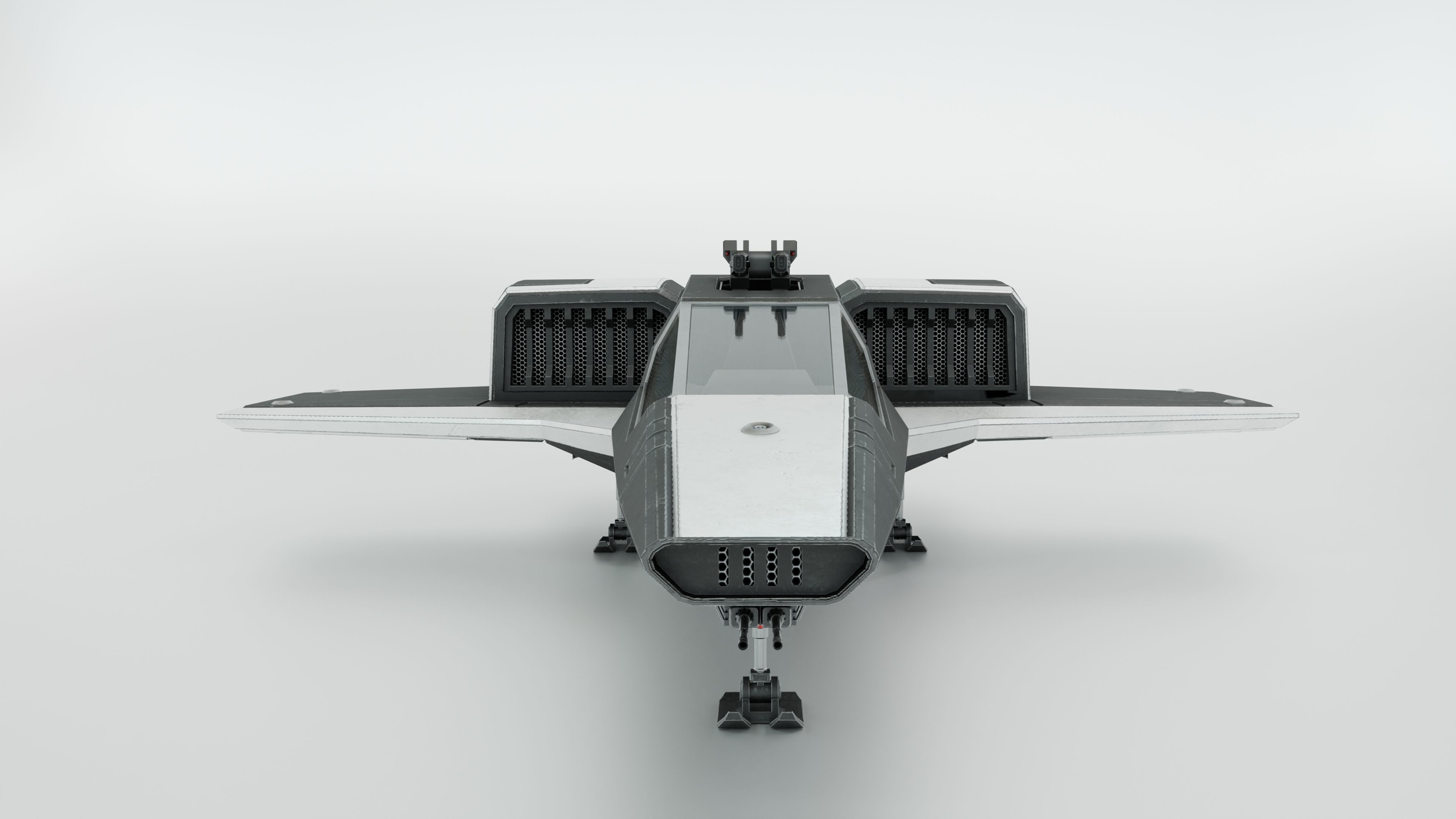 Sci-Fi Space Fighter Low-poly 3D model_3
