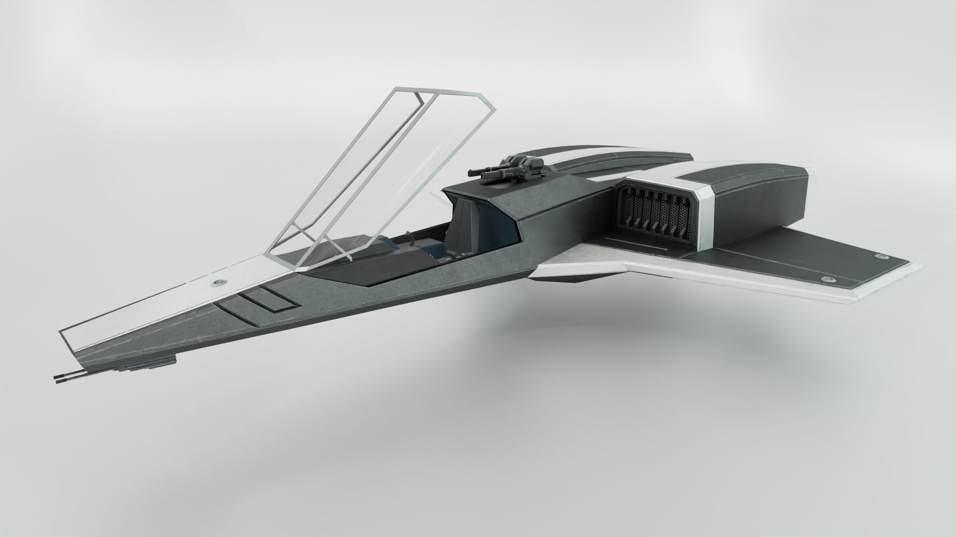 Sci-Fi Space Fighter Low-poly 3D model_14