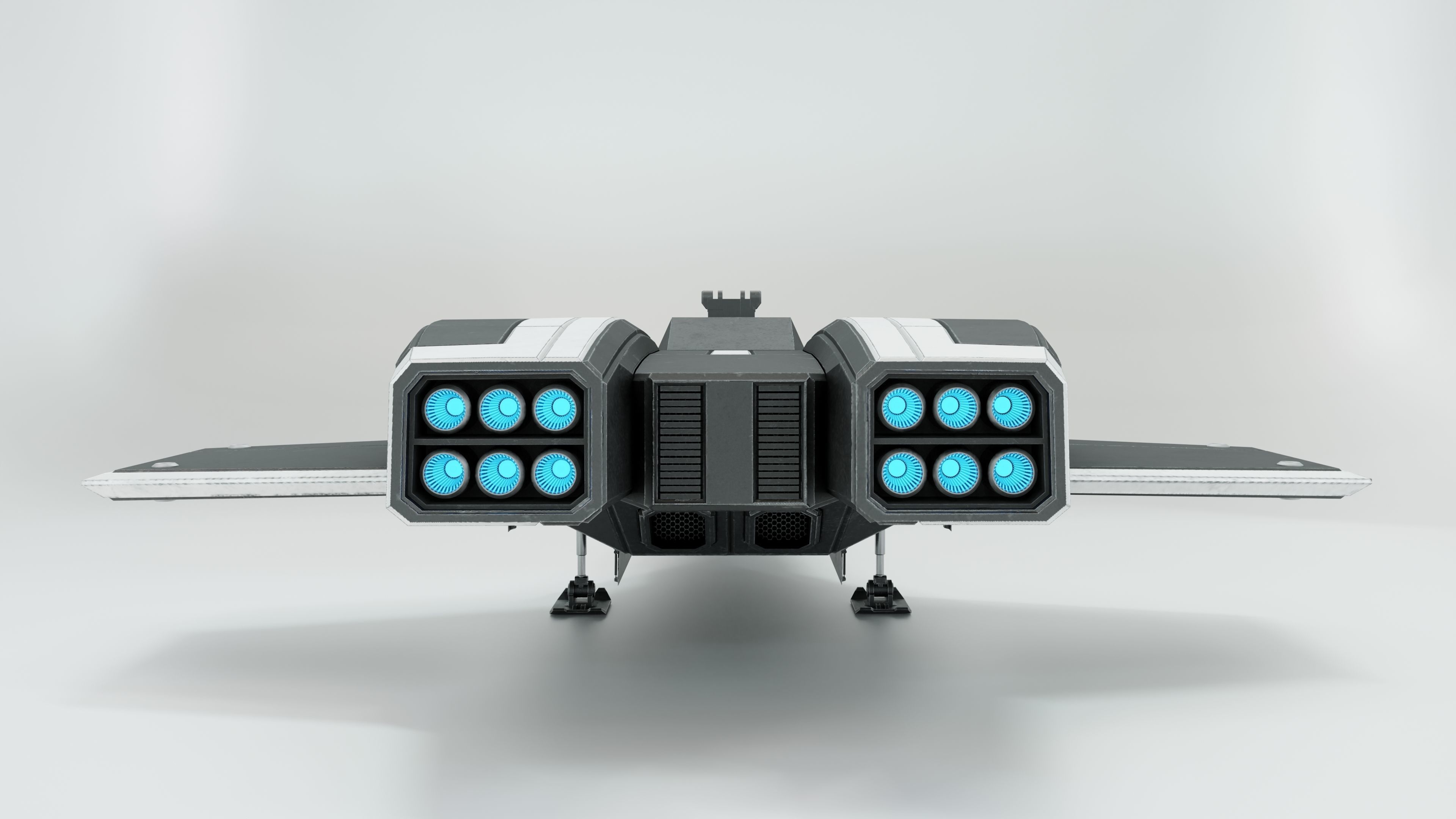Sci-Fi Space Fighter Low-poly 3D model_10
