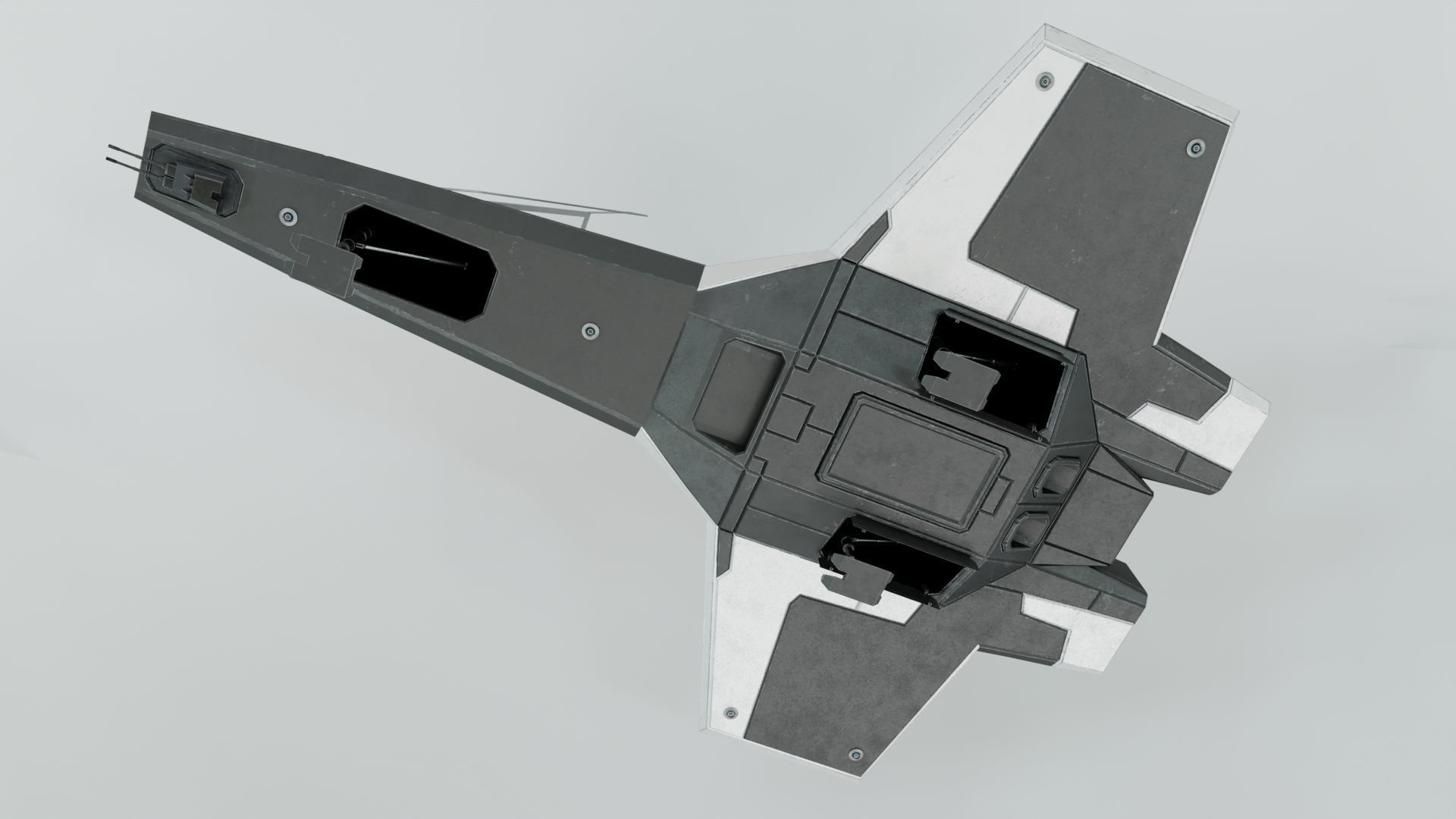 Sci-Fi Space Fighter Low-poly 3D model_16