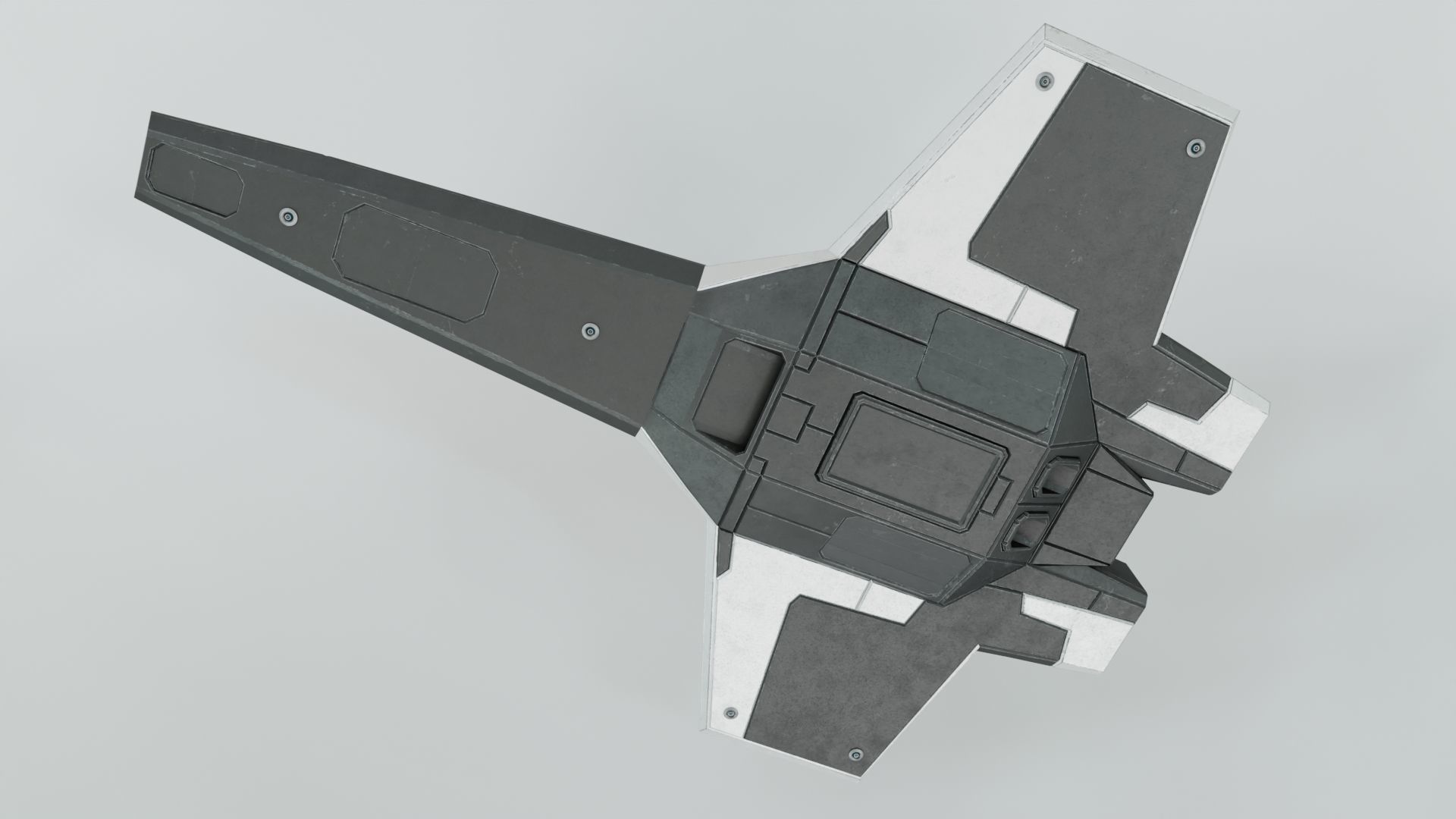 Sci-Fi Space Fighter Low-poly 3D model_12