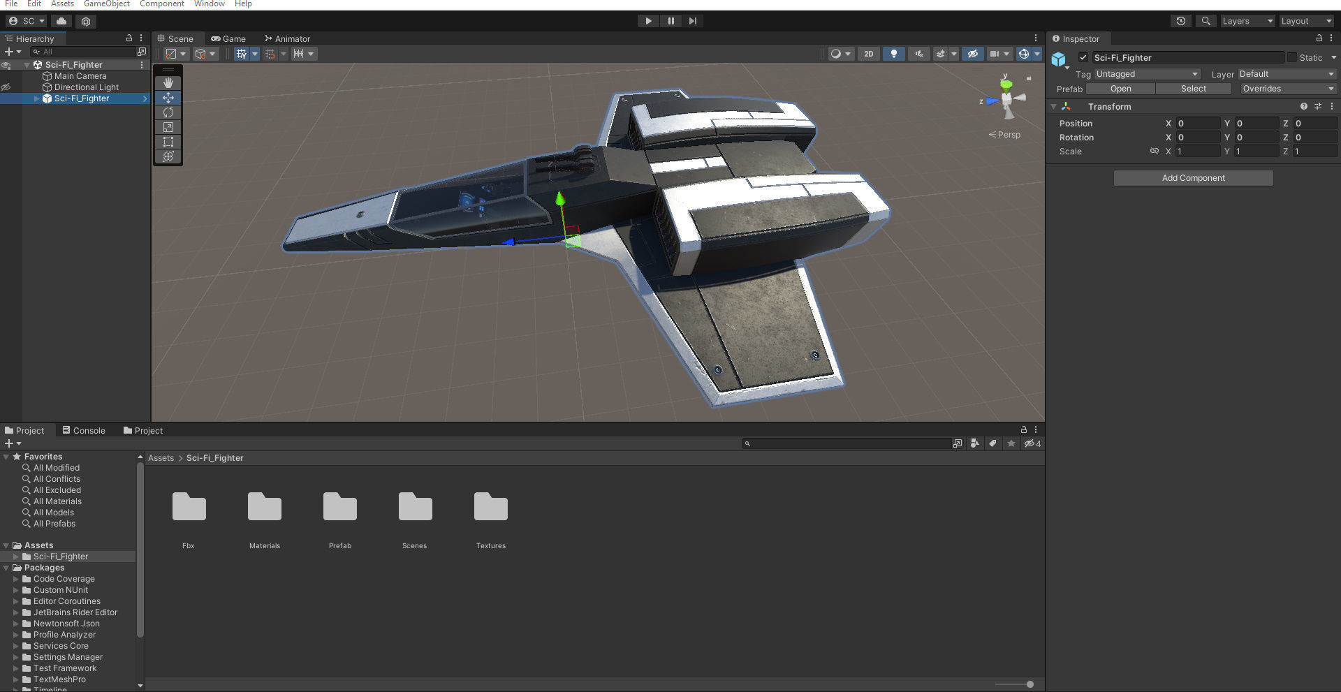 Sci-Fi Space Fighter Low-poly 3D model_36