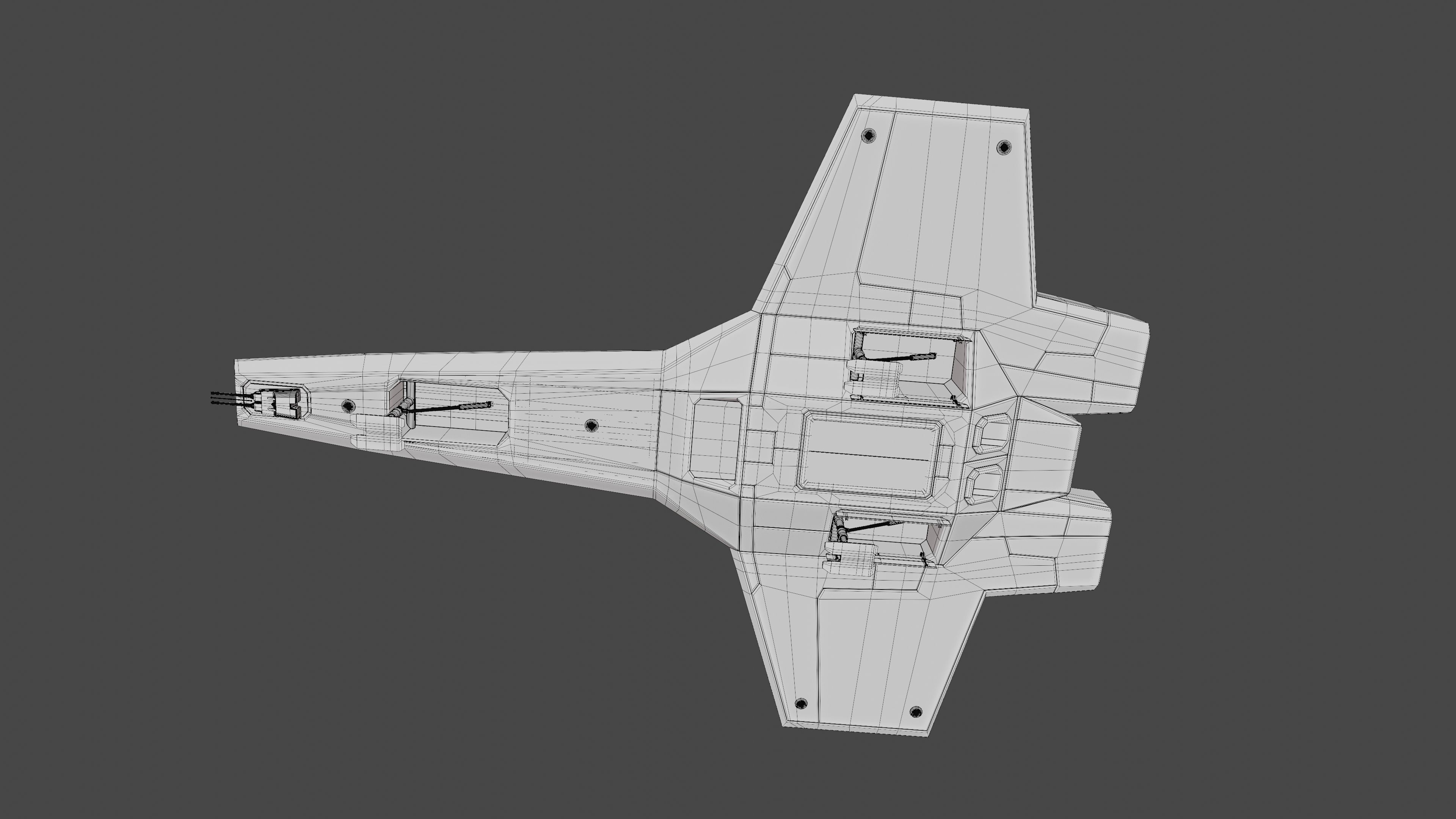 Sci-Fi Space Fighter Low-poly 3D model_33