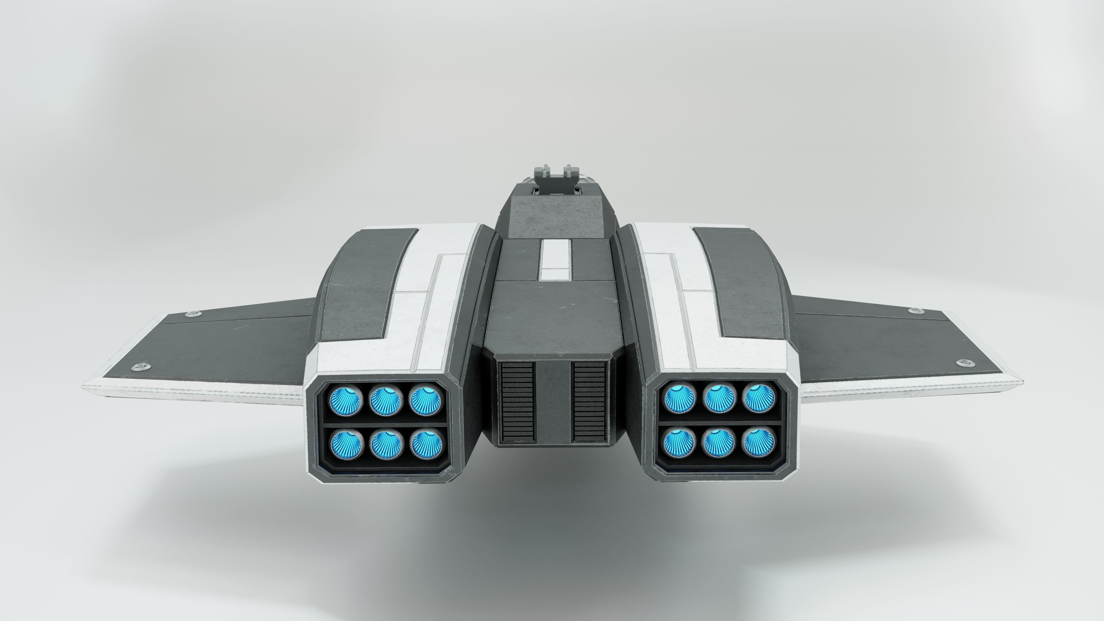 Sci-Fi Space Fighter Low-poly 3D model_11