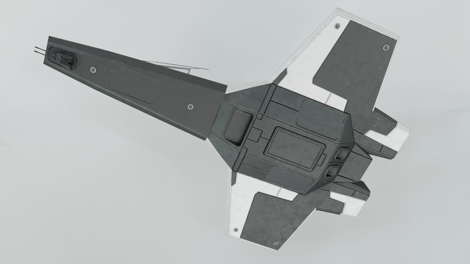 Sci-Fi Space Fighter Low-poly 3D model_15