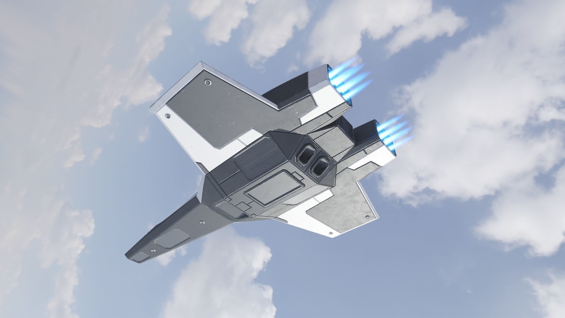 Sci-Fi Space Fighter Low-poly 3D model_19