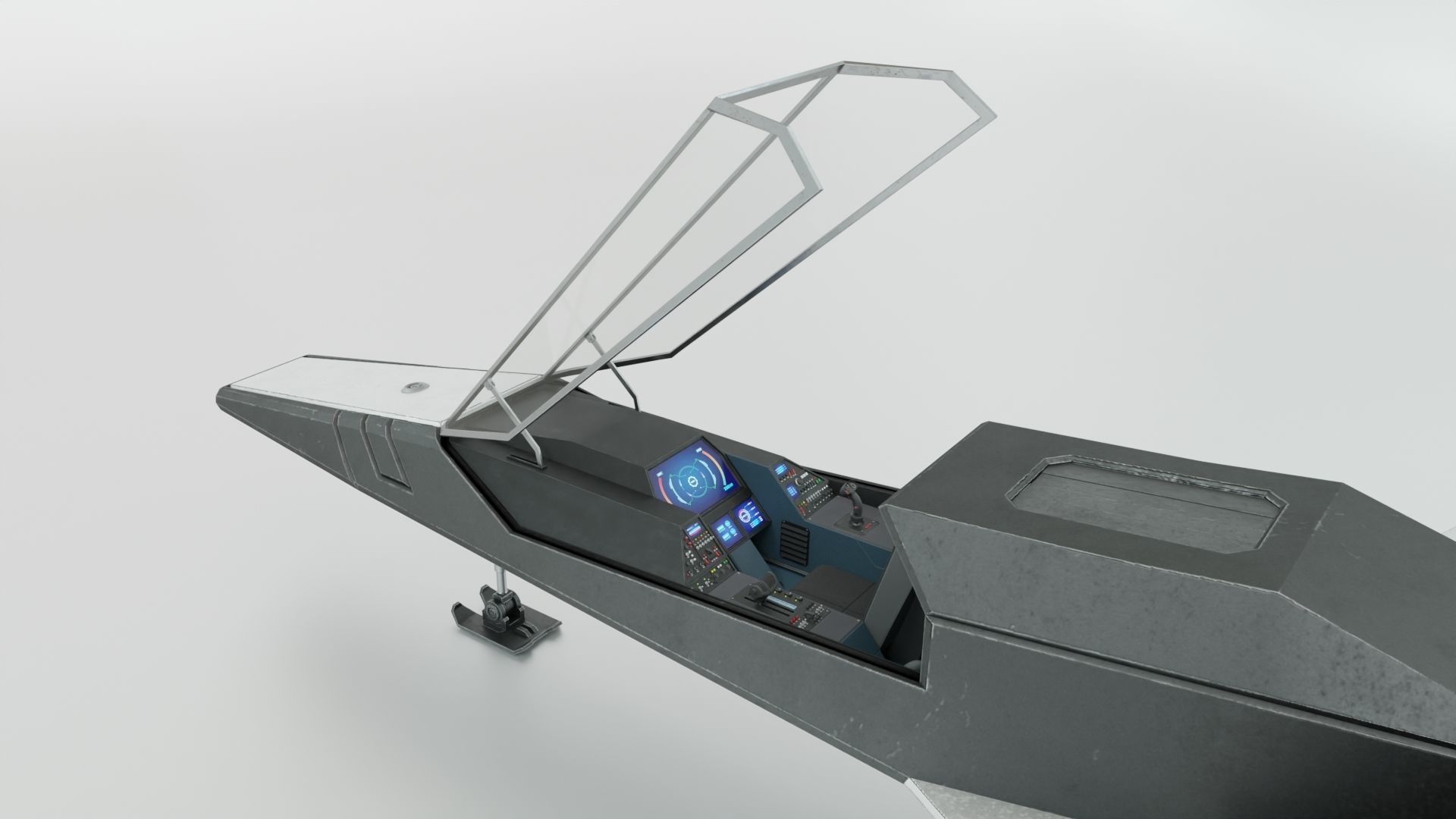 Sci-Fi Space Fighter Low-poly 3D model_4