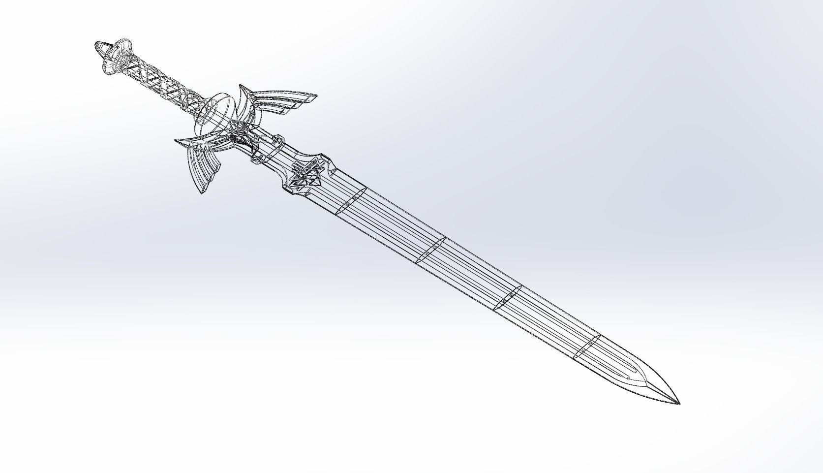 Zelda Master Sword Printable Assembly 3D print model_1