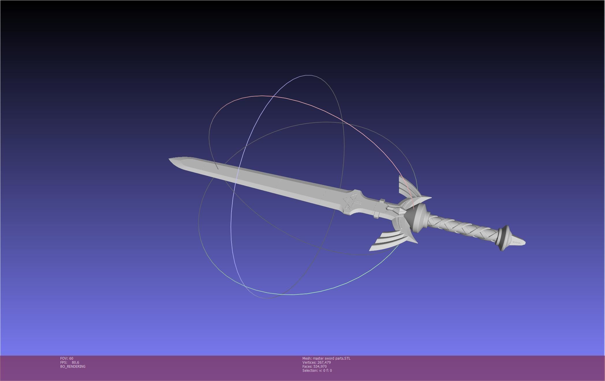 Zelda Master Sword Printable Assembly 3D print model_150