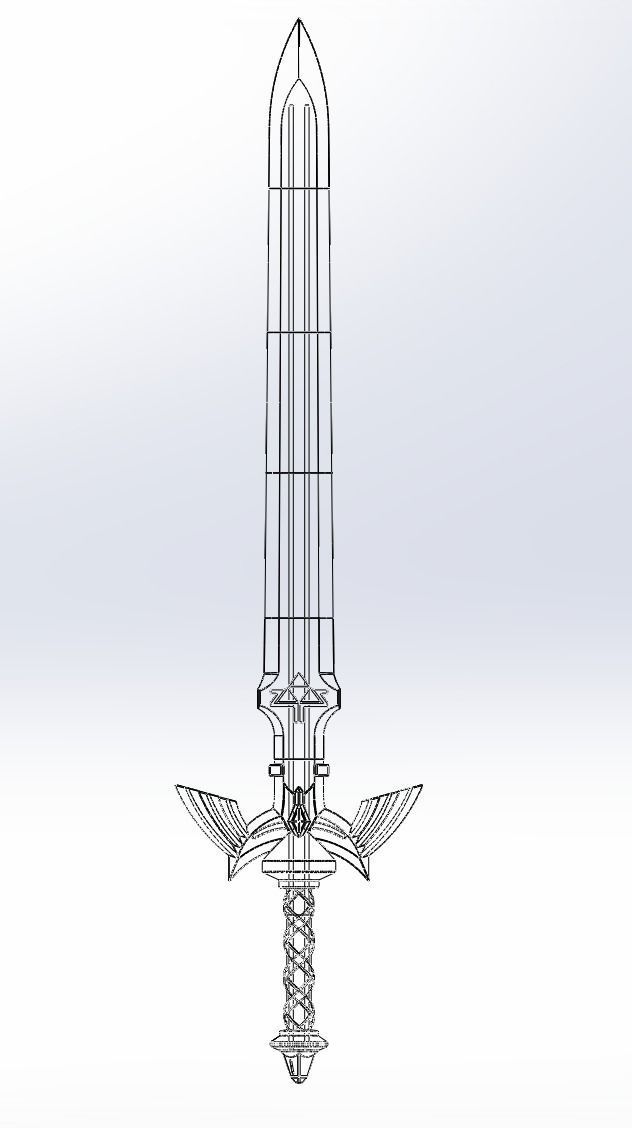 Zelda Master Sword Printable Assembly 3D print model_4