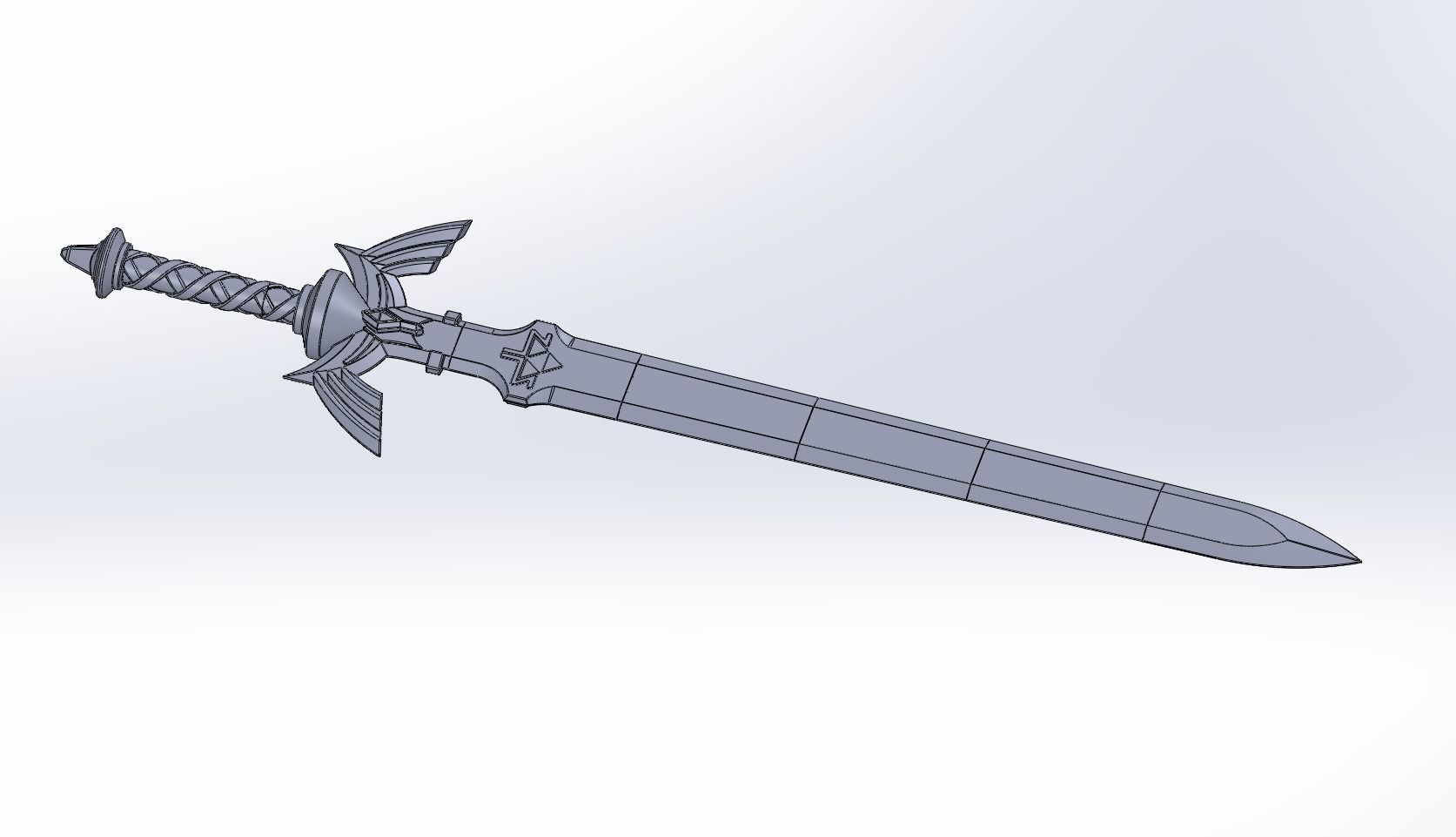Zelda Master Sword Printable Assembly 3D print model_2