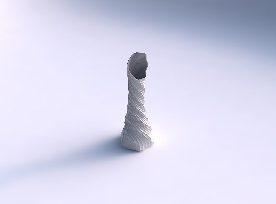 Vase twisted squeezed and bent hexagon with twisted diagonal ... 3D print model