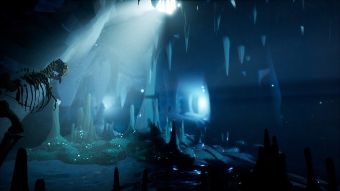 Polygonal Cave Dangers Low-poly 3D model