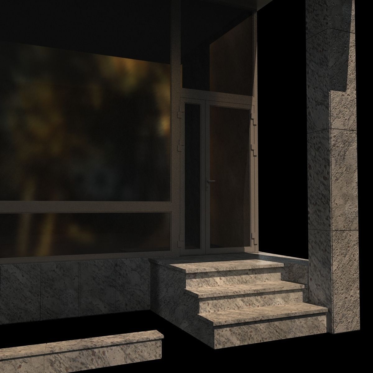 Modern Corner Building 3D model_9