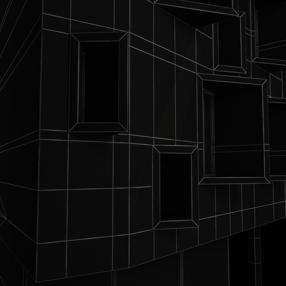 Modern Corner Building 3D model_8