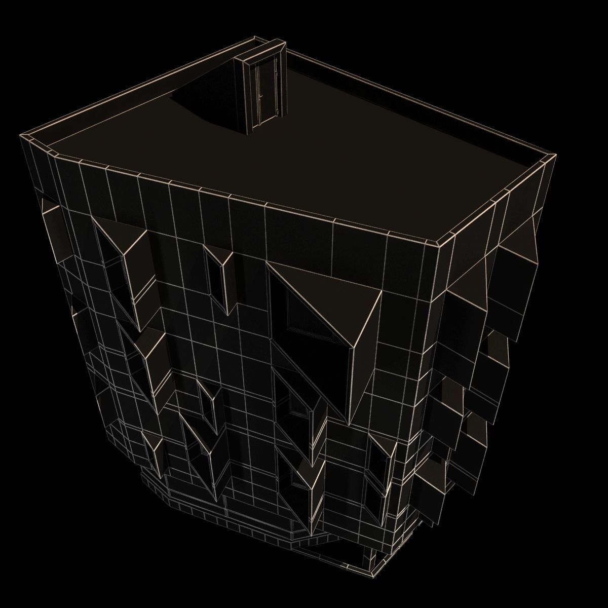 Modern Corner Building 3D model_3