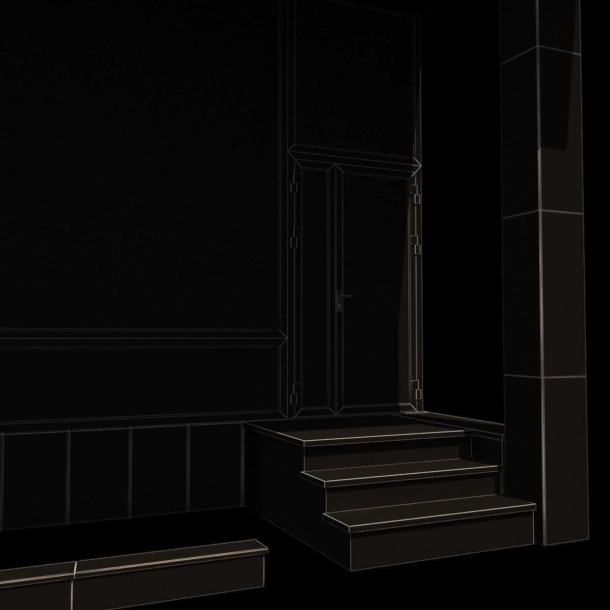 Modern Corner Building 3D model_7