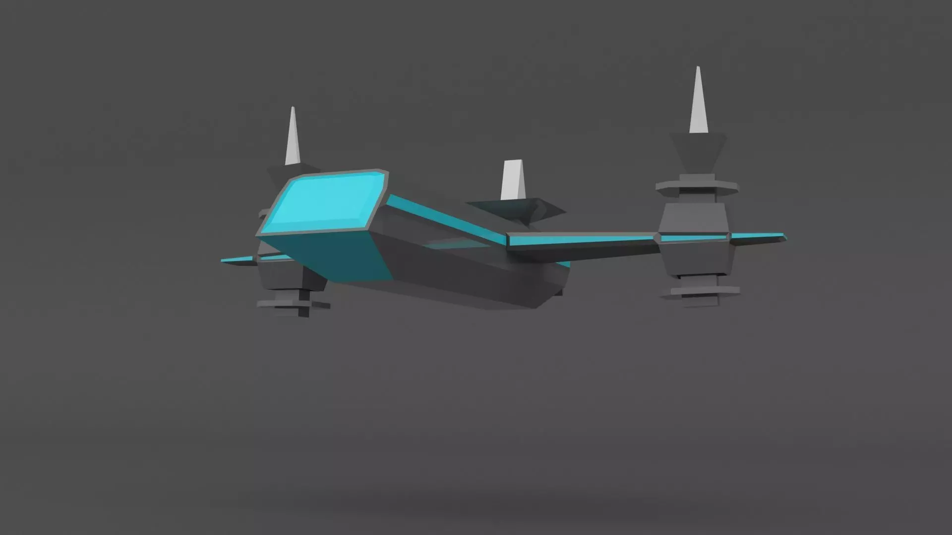 creative spaceship Low-poly 3D model_0