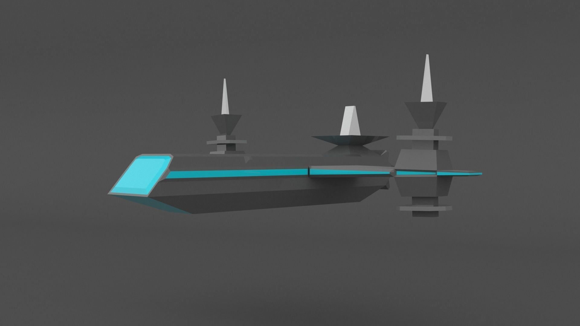 creative spaceship Low-poly 3D model_2